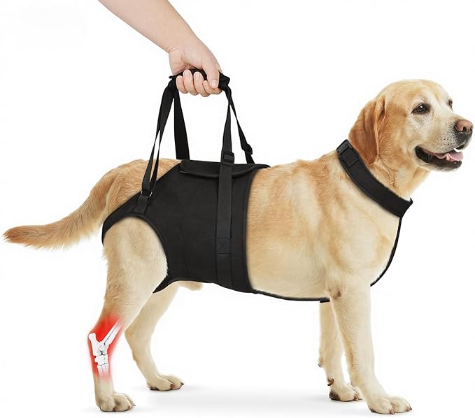 Supet Dog Sling for Large Dogs Hind Leg Support, Senior Dogs Lift Assist Harness for Weak Back Leg Support, Help Large Breed Rear Leg Up Harness, Mobility Aids for Elderly, Injured, Paralyzed Dog, L