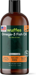 Wuffes Advanced Omega 3 Fish Oil for Dogs, Natural EPA & DHA Fatty Acids, Supports Healthy Skin and Coat, Joint Nutrition, Digestion & Immune System - 100% Pure Wild Alaskan Fish Oil - 8 Oz