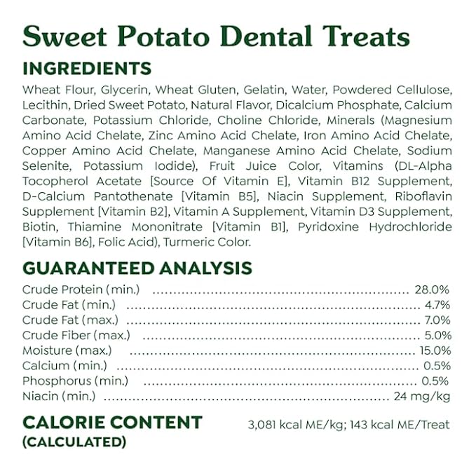 Greenies Dental Bone Dog Treat Sweet Potato Large 12oz
