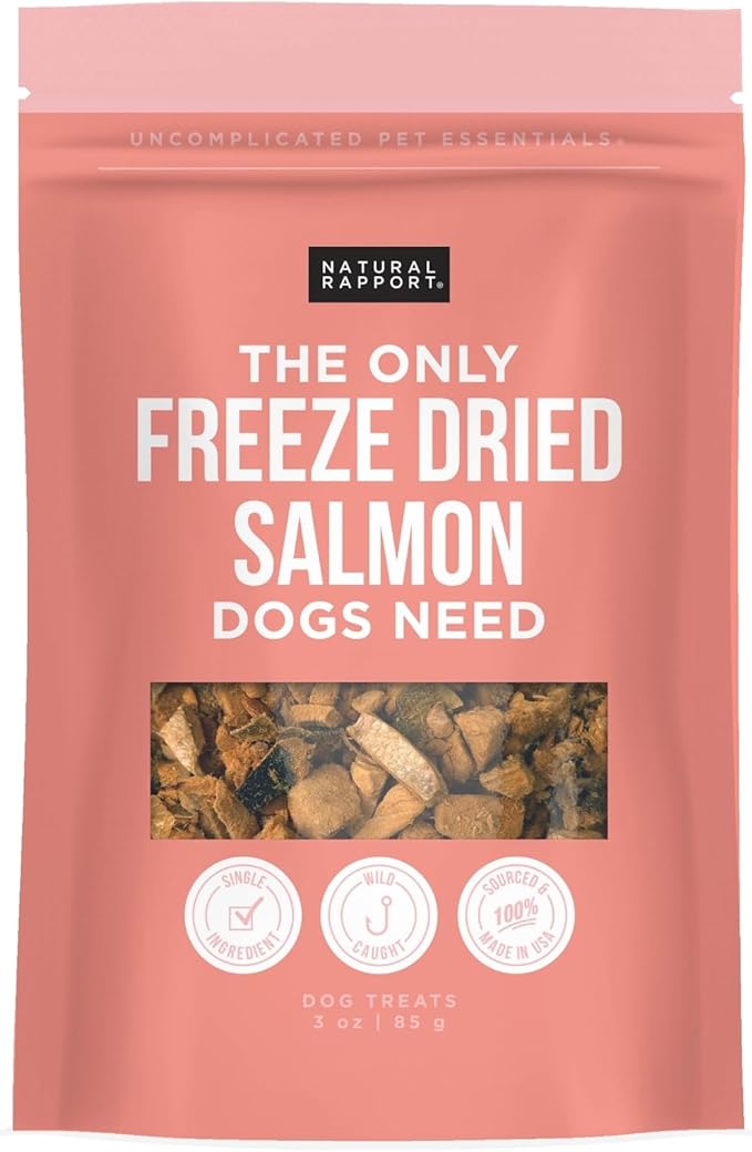Natural Rapport Salmon Dog Treats - The Only Freeze Dried Salmon Dogs Need - All Natural Dog Treats for Small and Large Dogs (3 oz)