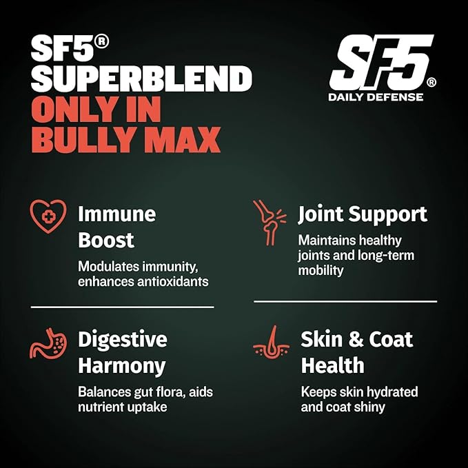 Bully Max Dry Dog Food for Adults & Puppies - High Protein & Fat for Muscle & Weight Gain - High Performance Dog Food Supplements - Small & Large Breed Dogs (530 Calories Per Cup), Beef, 40lb Bag
