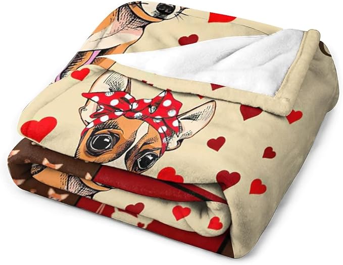 Just A Girl Who Loves Chihuahuas Blanket Cute Dogs Decor Throw Blanket Gifts for Girls Super Warm Soft Plush Lightweight Fleece Flannel Blanket Winter Bedding Blanket for Kids Adults Women 40"x50"