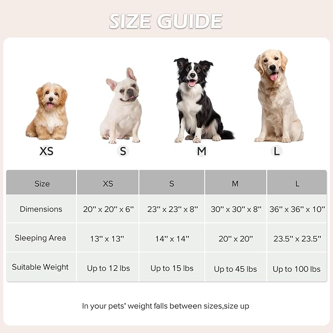 JOEJOY Donut Dog Bed Medium Size, Cute Round Calming Pet Bed with Removable Washable Cover, Orthopedic Cat Puppy Bed with Jacquard Shaggy Plush & Non Skid Bottom