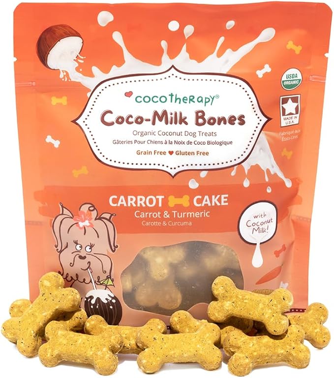 CocoTherapy Coco-Milk Bones Dog Treat (Carrot Cake) 6 Oz.