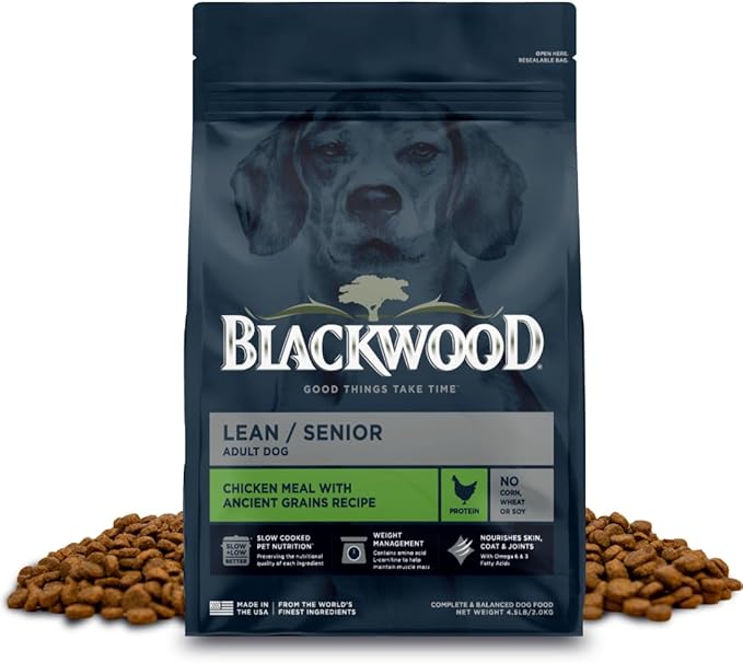 Blackwood senior dry dog food chicken ancient grains 4.5lb bag
