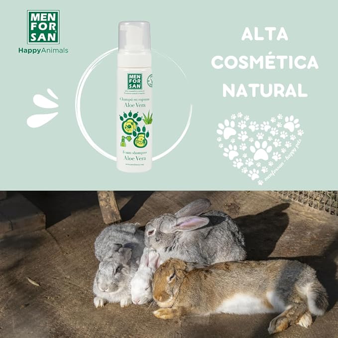 MENFORSAN Foam Shampoo with Aloe Vera for Guinea Pigs, Rodents & Ferrets, activates and vivifies Skin Cells, exerting a deep Soothing, moisturizing Action - 7 fl oz