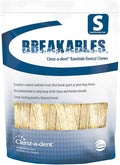 Breakables Clenz-A-Dent Rawhide Dental Chews, 15Ct (Small)