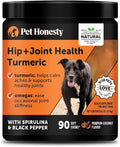 Pet Honesty Hip & Joint Turmeric Health - Joint Supplement for Dogs, Omega-3 Fish Oil, Turmeric to Support Overall Health & Ease Stiffness - Advanced Pet Mobility Support - 90 Ct (Pumpkin)