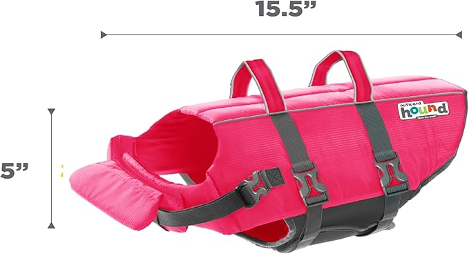 Outward Hound Granby Splash Pink Dog Life Jacket, Medium