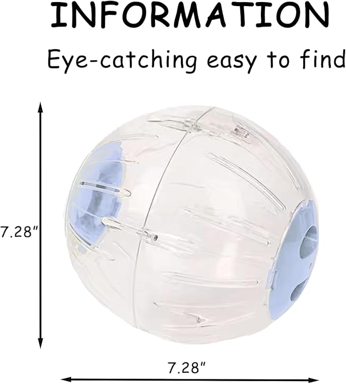 Large Hamster Wheel Sport Running Ball Hamster Toys for Hamsters Guinea Pig Mice Ferret Small Pet 7.3” x 7.3” x 7.3”
