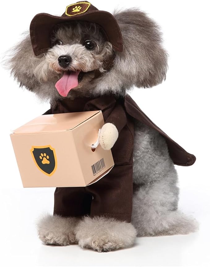 Puppy Porter Dog Costume, Pet Cosplay Clothes Halloween Christmas Funny Party Costume for Cats and Small Dogs (Medium, Porter)