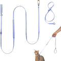 Cat Harness and Leash Set, Escape Proof Cat Harness Lightweight Leash with Padded Handle, Adjustable Leash Harness for Kitten>4lbs Small Large Cats Walking Training (Blurple, M)