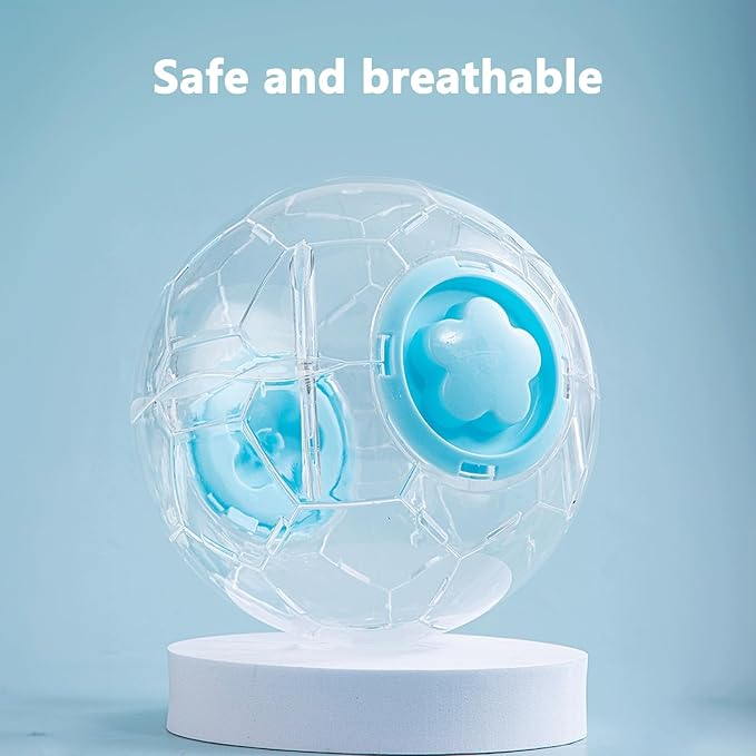 Hamster Ball 7.9 Inch - Large Running Ball for Small Pets, Unique Football Design with Secure Metal Screws (7.9in)