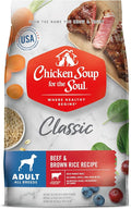 Chicken Soup for the Soul All Natural Premium Adult Dry Dog Food, Real Meat First Ingredient, No By-Products, Supports Gut & Immune Health, Beef & Brown Rice, 28lb