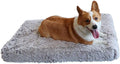 huraty Soft Crate Pet Bed Mat with Removable Cover Orthopedic Dog Pad Non-Slip Waterproof Cuddler Cushion Mat for Small Medium Dogs Cats, Coffee, L