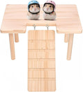 2-in-1 Wooden Hamster PlatformClimbing Stairs for Food Bowl Water Bottle Hamster Cage Accessories Dwarf Syrian Hamsters Gerbils Mice or Other Small Pets（Ladder - Middle）