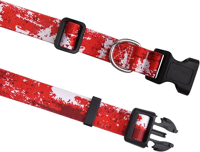 Dog Collar for Small Dogs Cats, Soft Comfy Pet Collar for Small Medium Large Dogs, Floral Pattern for Boy Girl Puppy Dogs Cats(Team Red,XS)