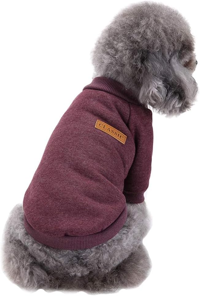 Jecikelon Dog Clothes Dogs Sweater Soft Puppies Clothing Winter Puppy Sweaters Warm Outfit for Dogs Small XXS XS Cat Apparel (Small, Brown)