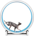 One Fast Cat - Cat Exercise Wheel - Gen. 7 - Safe 48" Diameter - Made in The USA - White Wheel with Koi Pond Foam Traction Pads and Solid Black Inline Wheels