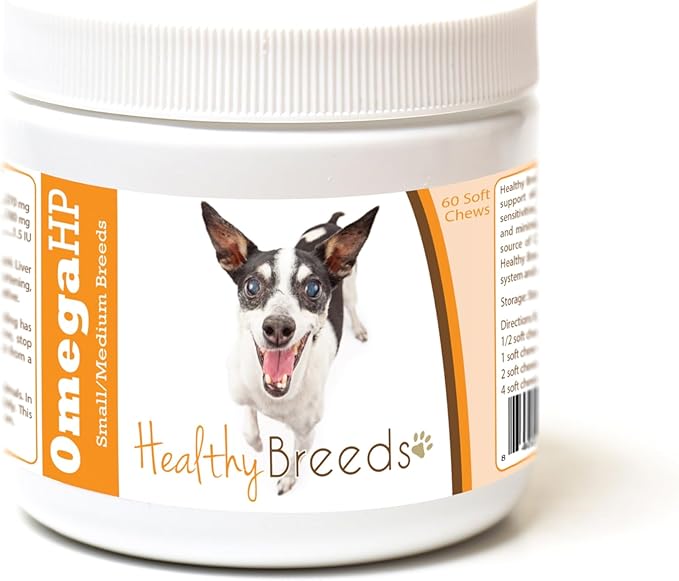 Healthy Breeds Rat Terrier Omega HP Fatty Acid Skin and Coat Support Soft Chews 60 Count