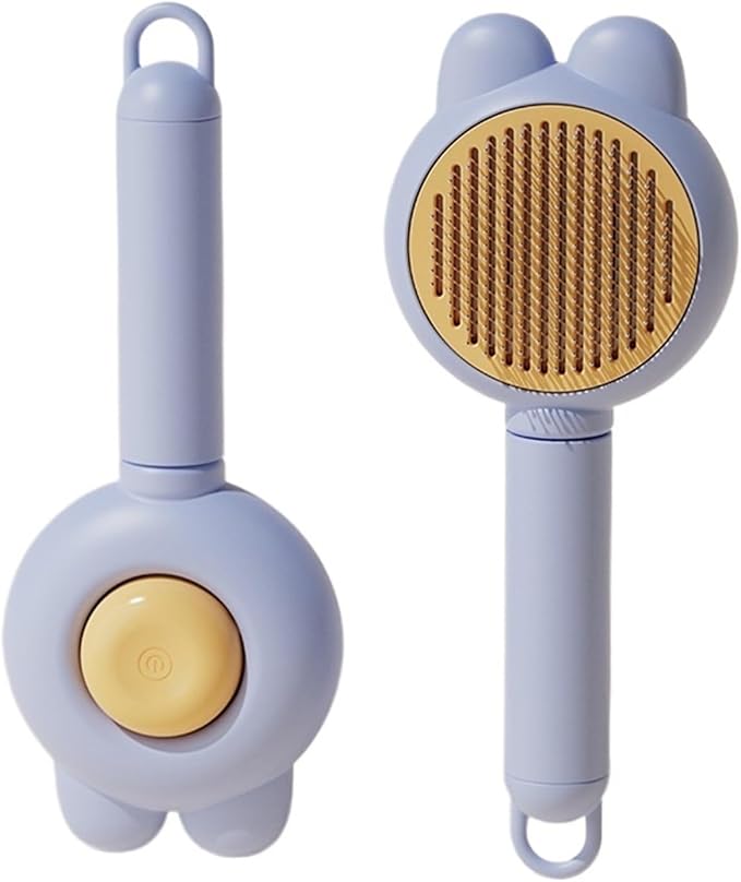 Pet Grooming Comb Steel pin Comb Golden Retriever Teddy pet Supplies pin Comb Dog cat Hair Brush(Rabbit Ear Hair-Purple)