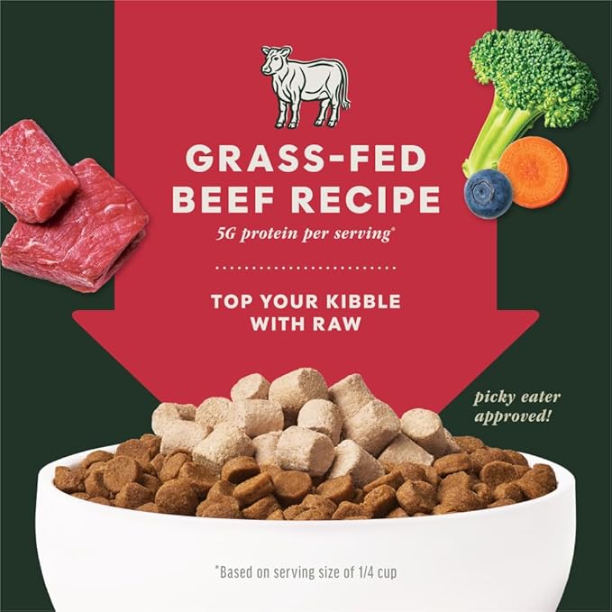 Instinct RawBoost Mixers, Freeze Dried Dog Food Topper, Grain-Free Recipe - All Natural Beef, 25 oz. Bag
