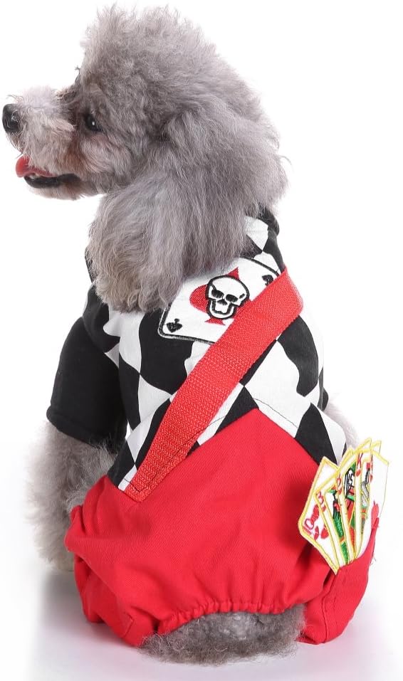 Puppy Joker Costume Halloween Christmas Funny Party Cosplay Clothes for Cat, Small Dog