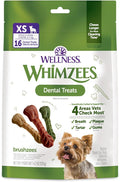 Whimzees Wellness Dog Dental Treats, Extra-Small Size Brushzees, (16 Count)
