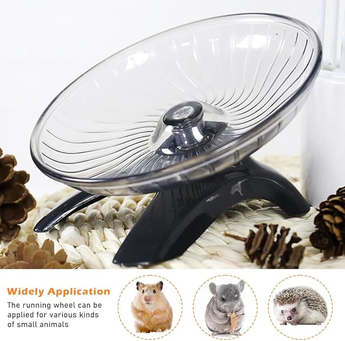 Silent Hamster Wheel,Small Pets Exercise Wheel Hermit Crab Spinner Exercise Running Wheels for Gerbil Ferret Chinchilla and Dwarf Hamster(7.09 inch,Color:Grey)