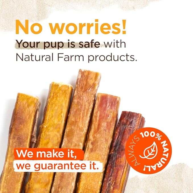 Natural Farm Power Cheese Dog Chews (6”, 10-Pack), 2-in-1 Power Chews: Cow’s Milk Cheese Wrapped in Delicious 100% Beef Pizzle, Double Chewing Time