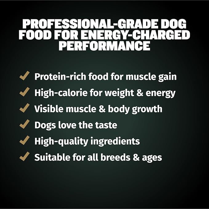 Bully Max Pro 2X High Calorie & High Protein Dry Dog Food for Puppy & Adult Dogs - Healthy Weight Gain & Muscle Building for Small & Large Breeds - Slow-Cooked, 600 Calories/Cup, Chicken Flavor, 16lb.