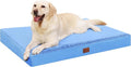 MIHIKK Waterproof Dog Beds Large Sized Dog Orthopedic Pet Beds for Crate with Removable Washable Cover Egg-Crate Foam Pet Pad Mat with Anti-Slip Bottom, 41x27 Inch, Blue