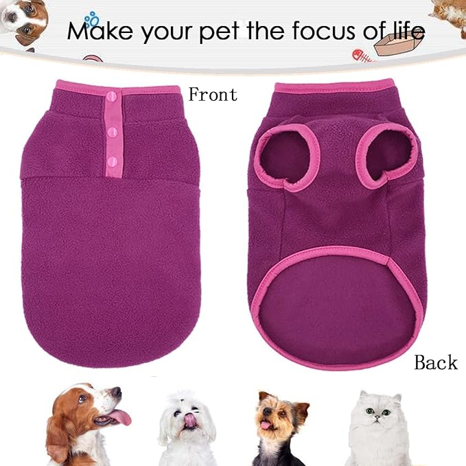 2 Pack Dog Sweater, Warm Puppy Pullover, Autumn Winter Coat, Stretch Fleece Apparel with Buttons for Small Medium Dogs Cats (X-Large)