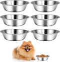kathson 6 PCS Small Stainless Steel Dog Bowls, Replacement Metal Puppy Food Water Bowl Set Suit for Indoor Outdoor, Pet Feeding Dish for Small Animals Kitten, Dishwasher Safe (4.3 in)