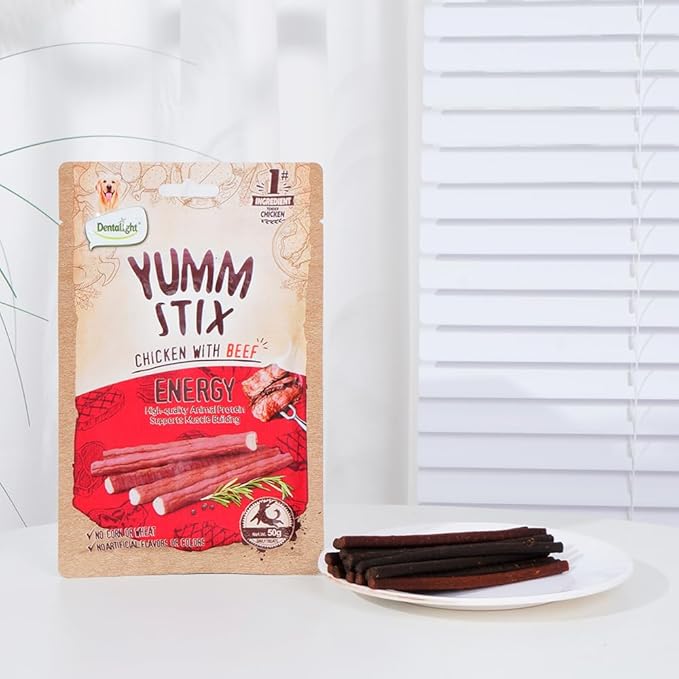 Dog Soft Chewy Treats Yumm Stick, Chicken with Beef/Lamb/Liver/Cheese, High Protein, Energy Support, DHA & Omega 3 & 6