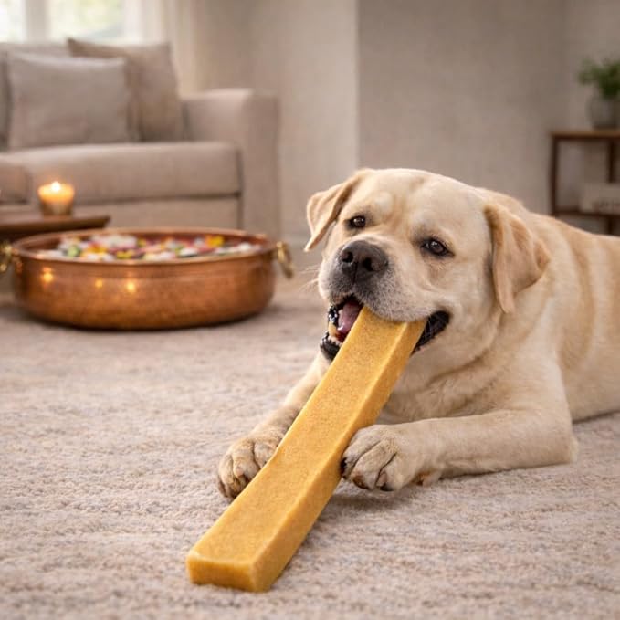 Snow Hill Yak Cheese Dog Chews – Triple XL Monster 13–14 oz / 11–13 in – Organic Natural Himalayan Yak/Cow Milk – Long-Lasting Hard Roke Cheese Chew Treat for Large Breed Dogs