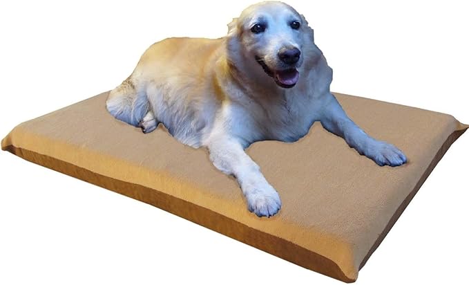 41"X27"X4" Beige Color Orthopedic Waterproof Memory Foam Pet Pad Bed for Medium Large Dog Crate Size 42"X28" with 2 External Covers