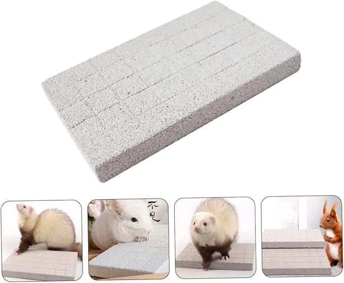 BESTonZON 1Pc Volcanic Rabbit Scratch Board Pet Feet Mat for Hamsters Hedgehogs and Animals Smooth Surface for Grooming and Claw Blunting Easy to Place Cage