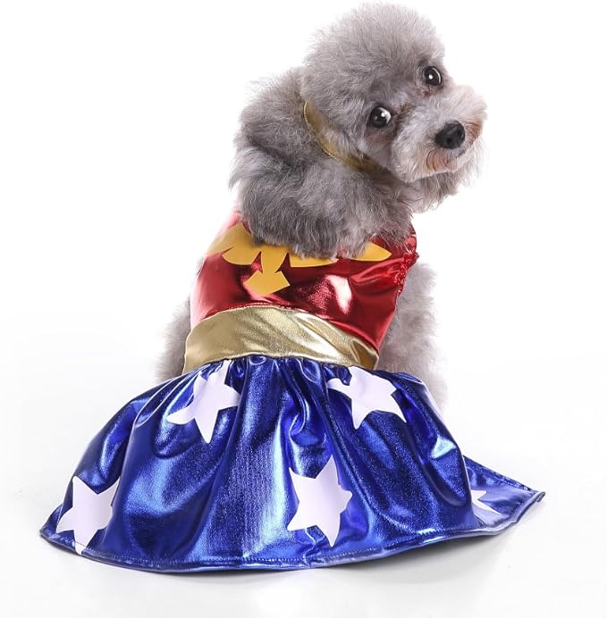 Puppy Cowboy Cheerleader Costume Halloween Christmas Funny Party Cosplay Clothes for Cat, Small Dog (Large, Cheerleader)
