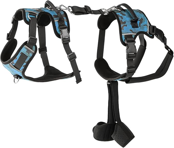 Dog Lift Harness, Dog Lift Sling Carrier with Handle & Shoulder Sling, Support Harness for Rear Back Legs Helps,Disabled,Arthritis,Joint Injuries,Paralysis Up Stairs（Blue,Medium）