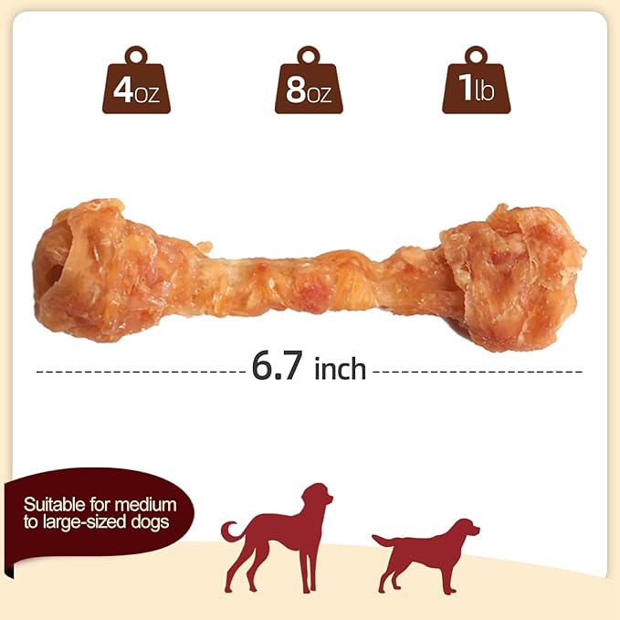 TailParty Turkey Tendons for Dogs with Fish Oil & Taurine: All Natural Dental Chews & Training Treats for Large Dogs, Long Lasting Snack for Health-Conscious Pet Owners(Bone, 1 lb)