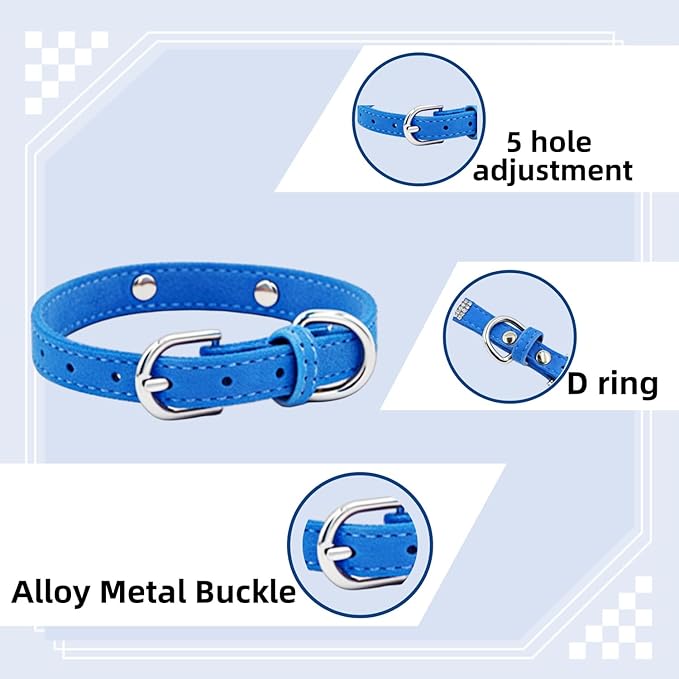THAIN Rhinestones Personalized Dog Cat Collar and Leash Combo Set Bling Diamond with Engraved Stainless Steel Nameplate for Small Medium Large Dogs (Royal Blue Set, M)