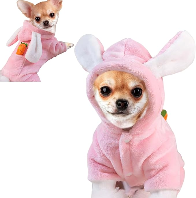 Easter Dog Bunny Costume Pet Costume Puppy Hoodies Dog Clothes Rabbit Ears Hat Outfit Halloween Party Supplies for Small Dogs Cats