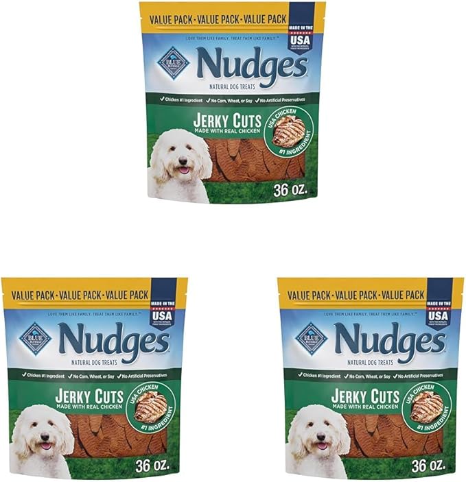 Blue Buffalo Nudges Jerky Cuts Natural Dog Treats Chicken (Pack of 3)