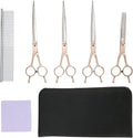 Pet Grooming Kit with 7 Inch Double Tail Scissors Set and Stainless Steel Comb for Dogs Cats Rabbits Hamsters