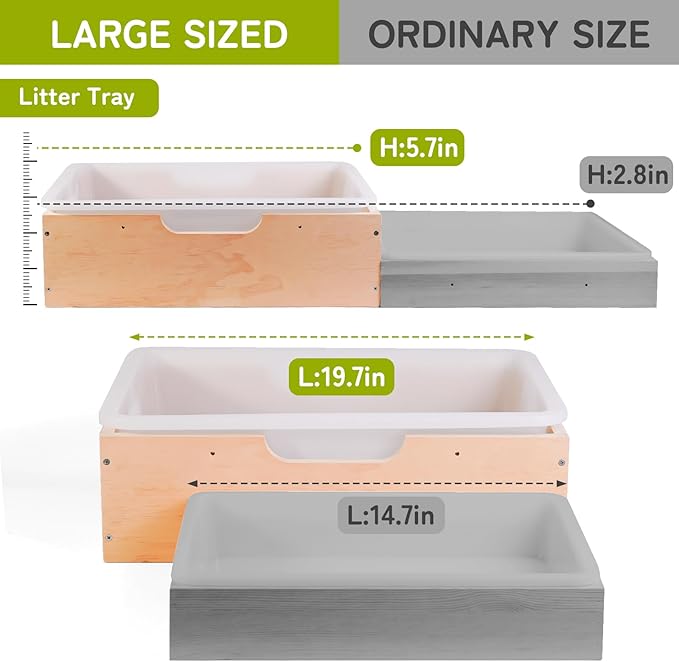 3 in 1 Extra Large Rabbit Hay Feeder with Litter Box, Wooden Bunny Toilet, for Large and Medium-Sized Dwarf Rabbit, Other Animals