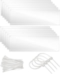 12 Pcs Cage Guard 11.8"x4.7" with Zip Ties Scatter Guard Clear Cage Liner Flexible Side Lining for Rabbit Guinea Pig C&C Metal Wire Playpen