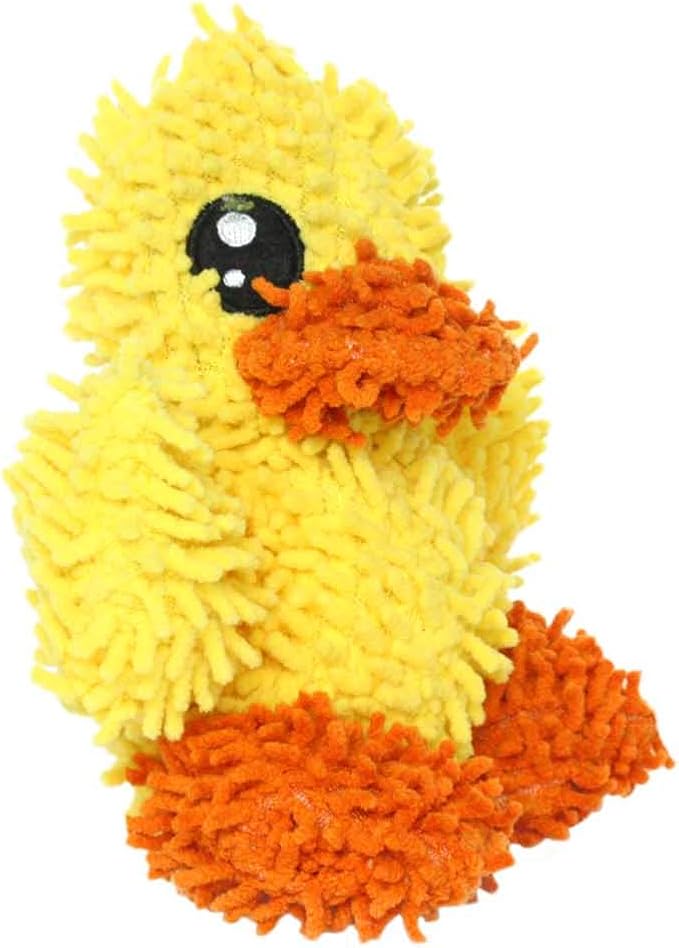 MIGHTY- Microfiber Ball Junior Duck – Made with Squeaker Balls and Minimal Stuffing. Strong & Tough. Interactive Play Dog Toy. Machine Washable & Floats