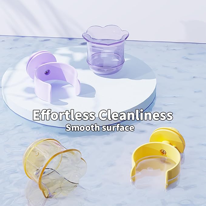 2pcs/4pcs PET Bird Bowls with Clamp, Bird Cage Feeder, Durable Water Bowl, Feeding Cups, Water Feeder for Cockatiel, Parakeet, Macaw, Finches, Lovebirds, Small Animals Gray (Purple, 4pcs)