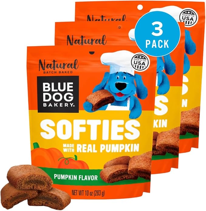Blue Dog Bakery Pun'Kin Softies, Pumpkin Flavor, 10 Ounces (Pack of 3)